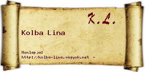 Kolba Lina névjegykártya